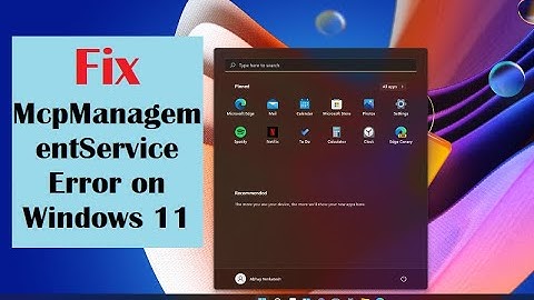 Fix McpManagementService Error on Windows 11