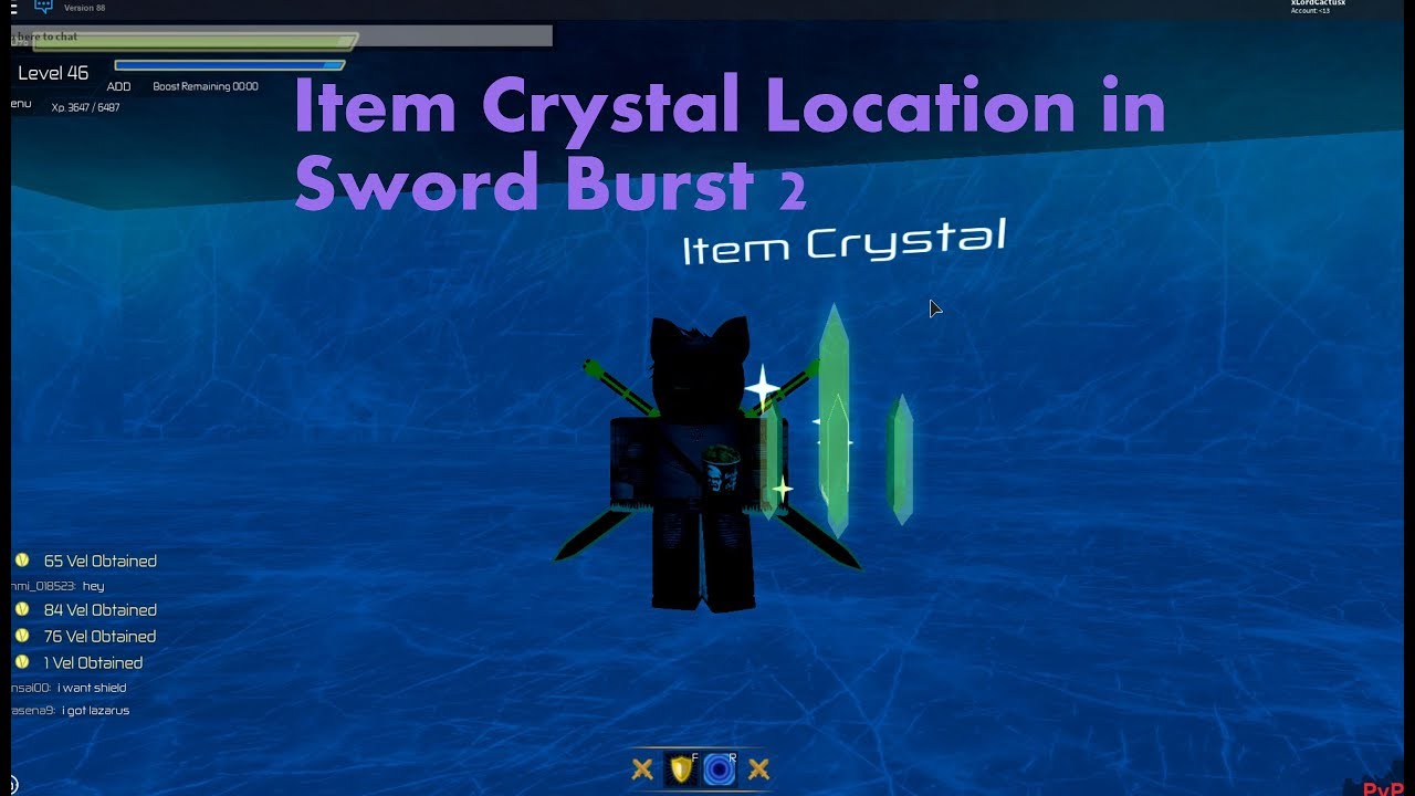 Location of The item crystal in sword burst 2 YouTube