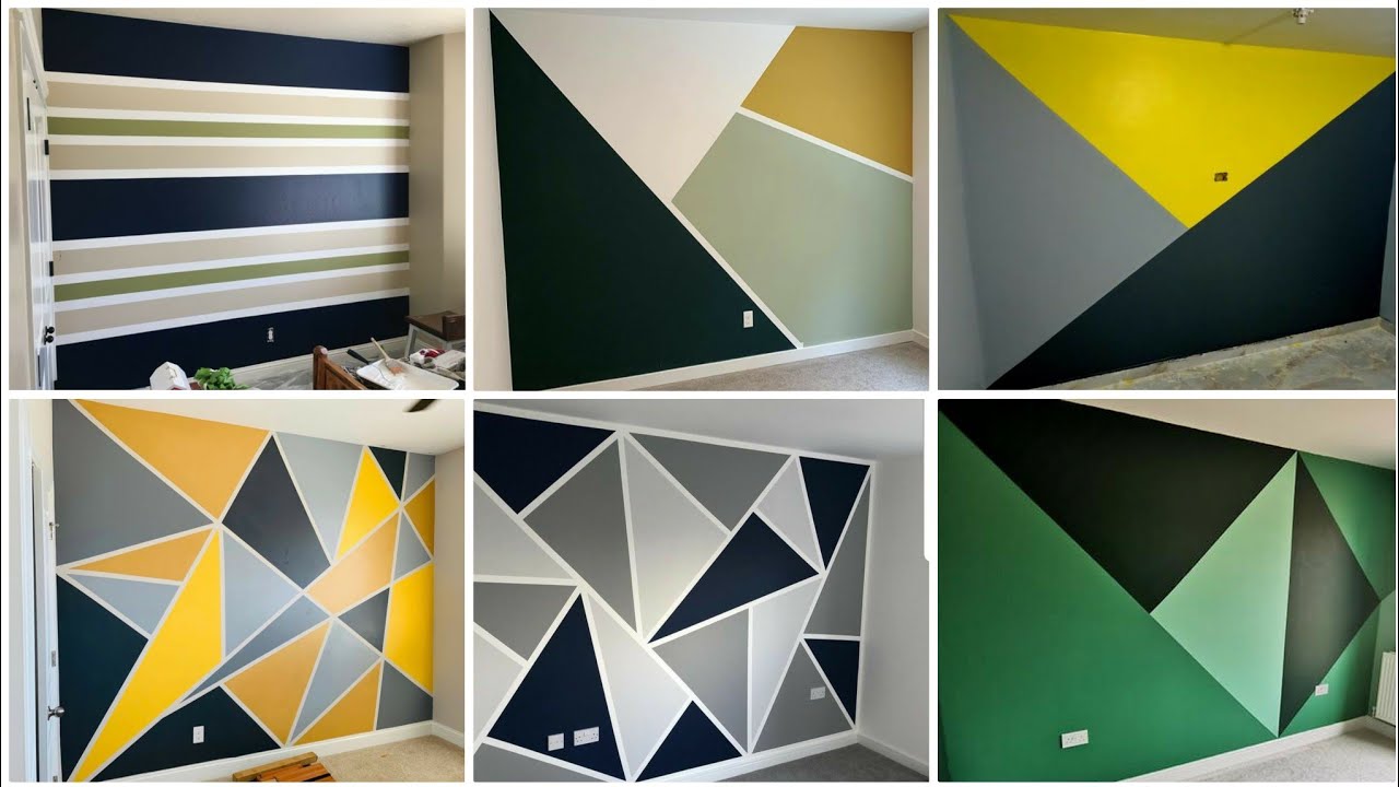 Amazing 100 Geometric Wall Paint Designs For Accent Wall Ideas In Hall |  Home Interior - Youtube