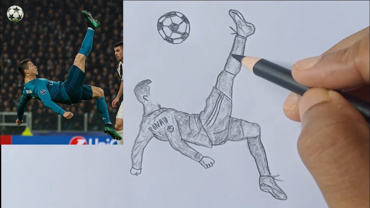 Drawing Ronaldo’s Famous Bicycle Kick Easy Tutorial - YouTube