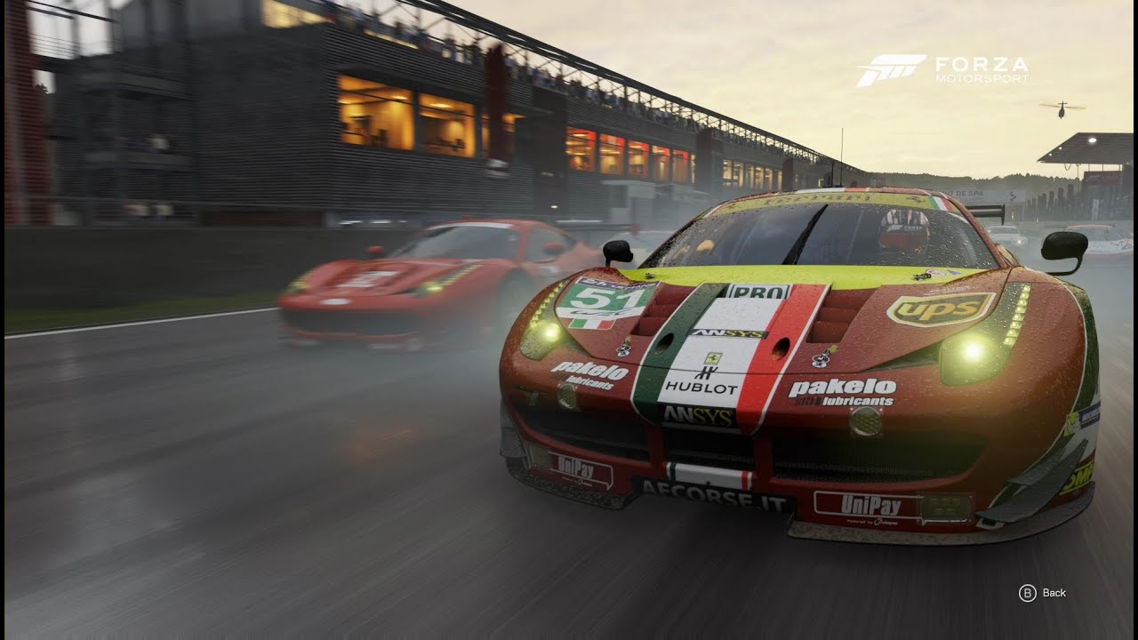 Forza 6 - RAIN RACING - Ferrari 458 Italy GT Racing - Circuit De Spa EP:3