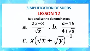 How to rationalise surd expressions: Exponents and surds #rationalise #denominator #surds