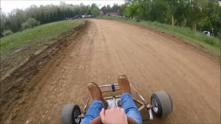 Trevor does some Practice laps while track is watered