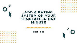 Add a ready-to-use rating system to your Nocode Bible Pro   A template for bubble io in seconds