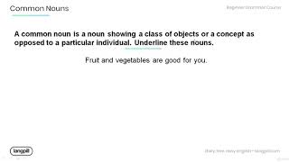 English Grammar Class 2 | Common Nouns - Guided Practice