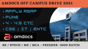 Amdocs Off Campus Recruitment Drive 2021 | Interview Process Fresher - 2020 Batch | Apply B4 Expires