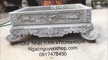 Kỹ thuật đổ chậu chữ Nhật 1,2m X70cm cao 40cm nhựa composite đổ úp đáy