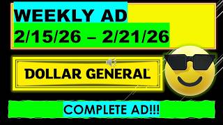 DOLLAR GENERAL WEEKLY AD COMPLETE 2/15/26 - 2/21/26