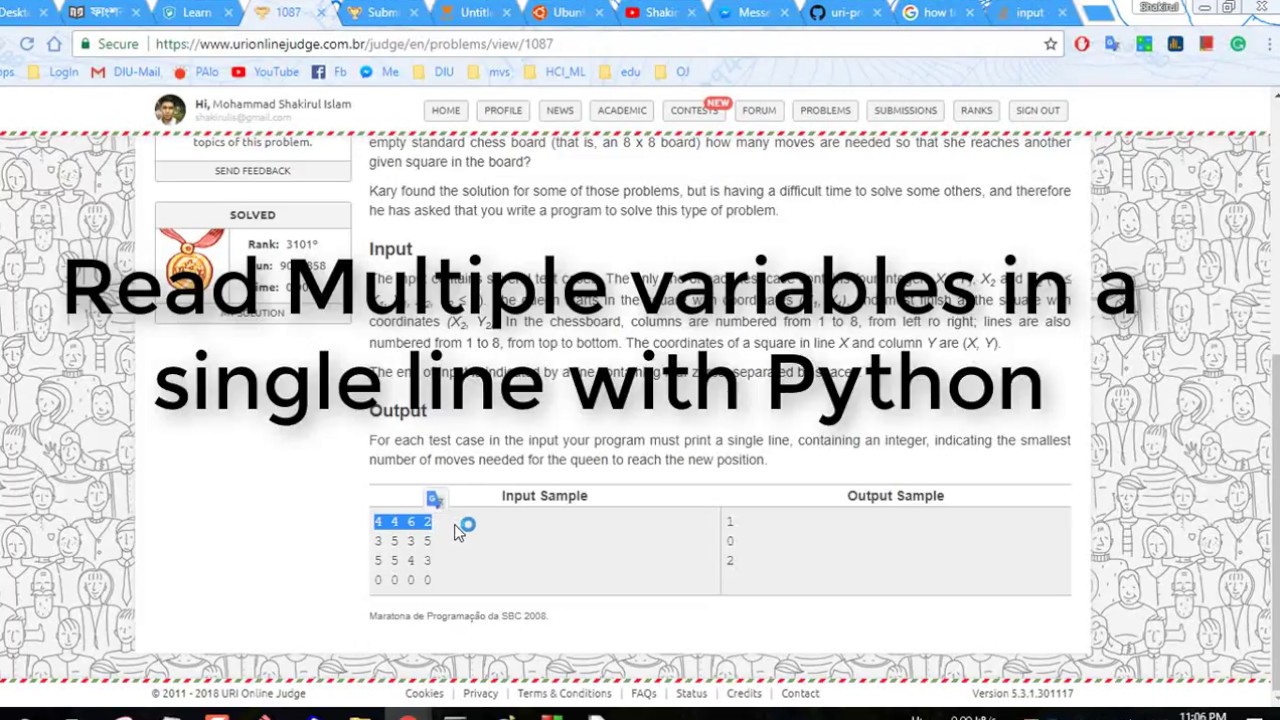 python multiple variable assignment in one line
