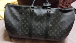 Louis Vuitton Monogram Eclipse Keepall 55 Unboxing - YouTube