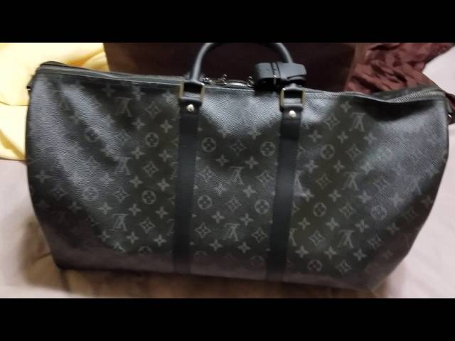 Louis Vuitton ECLIPSE Keepall Bandouliere (Review + Unboxing + Try On) 45  Monogram - Virgil Abloh 