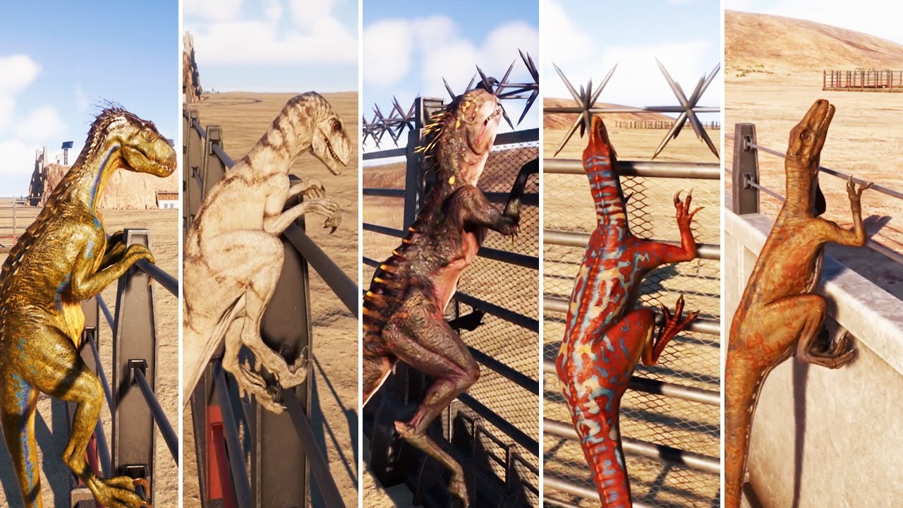 CARNIVORE DINOSAURS ESCAPE (Climbing the Fence) Jurassic World