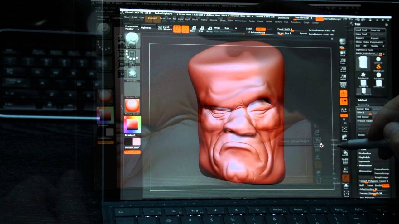 sufrace laptop 2 zbrush