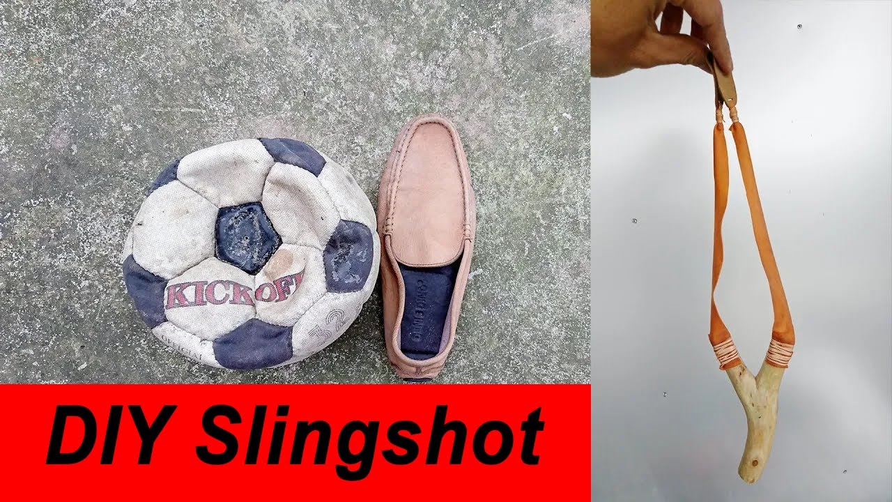 Make a SLINGSHOT from Old Balls and Shoes in 5 Minutes