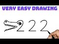 How to draw a crocodile easy step by step  how to draw crocodile easily from number 222