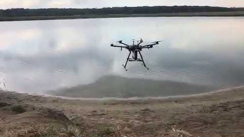 GPR  attached to drone to collect bathymetric data