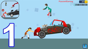 Stickman Break Ragdoll Bone - Gameplay Walkthrough Part 1 Levels 1-15 (iOS,Android Gameplay)