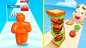 🥪✅ TALL MAN RUN vs SANDWİCH RUNNER NEW İOS Gameplay (Level 1-6)