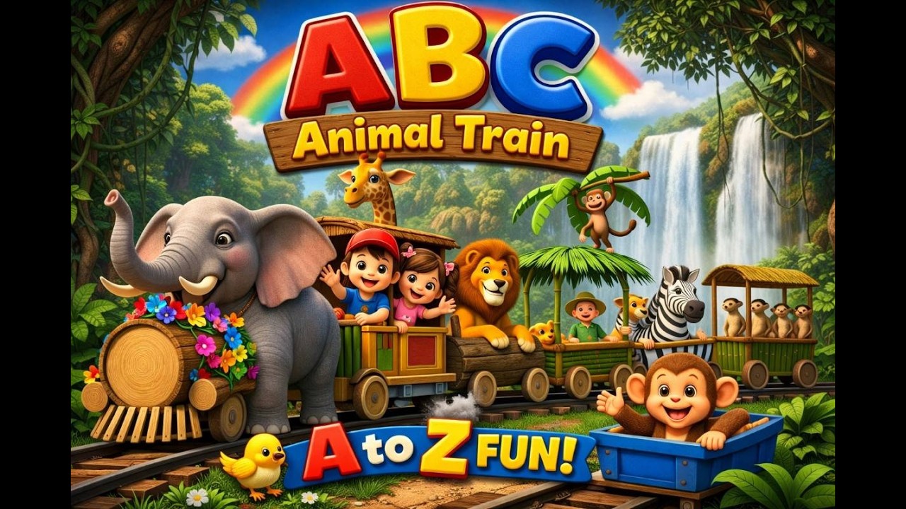 ABC Animal Train | 3D Nursery Rhyme | ABC Animal Train 🚂 | A to Z ...