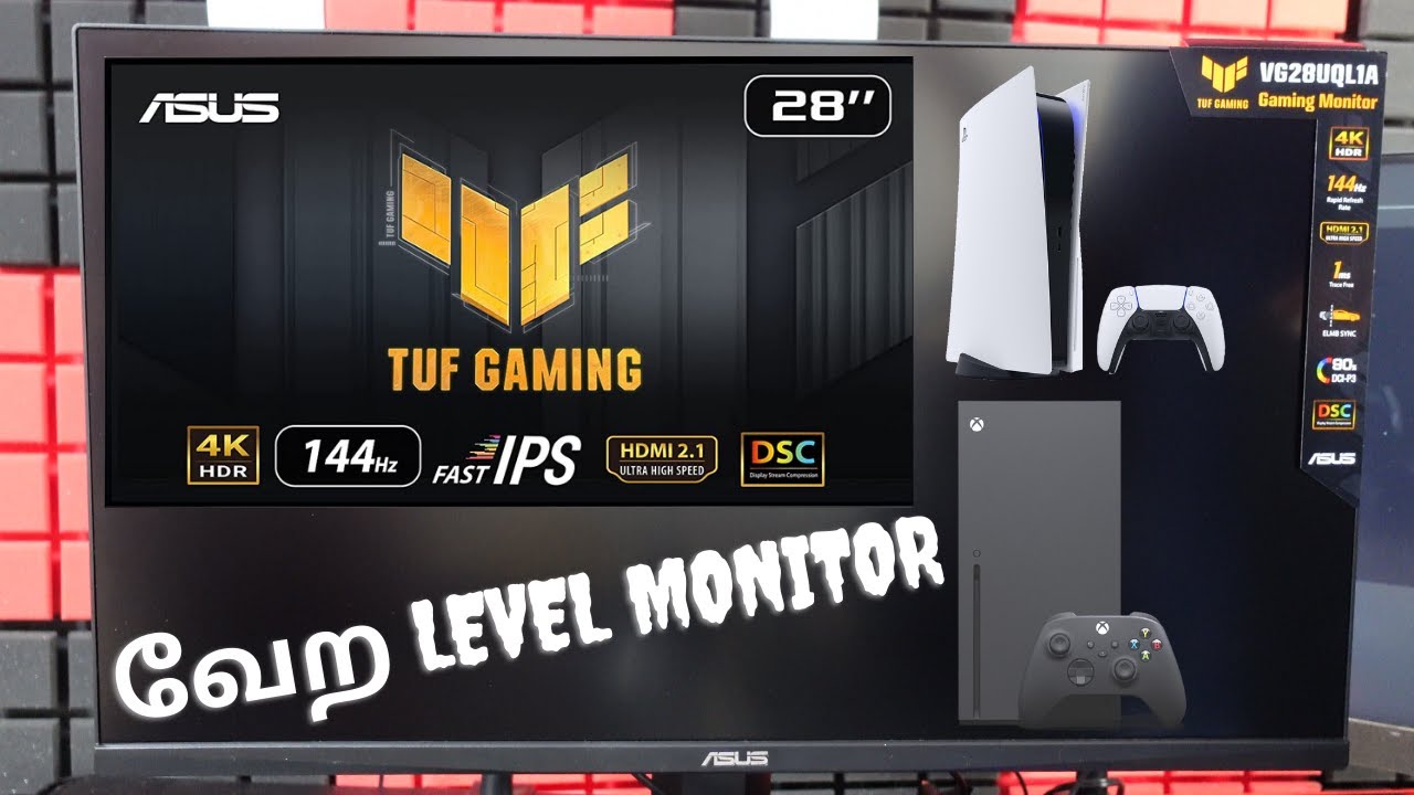 Unboxing ASUS TUF Gaming Monitor VG28UQ1LA HDMI 2.1 4K 120fps for PS5