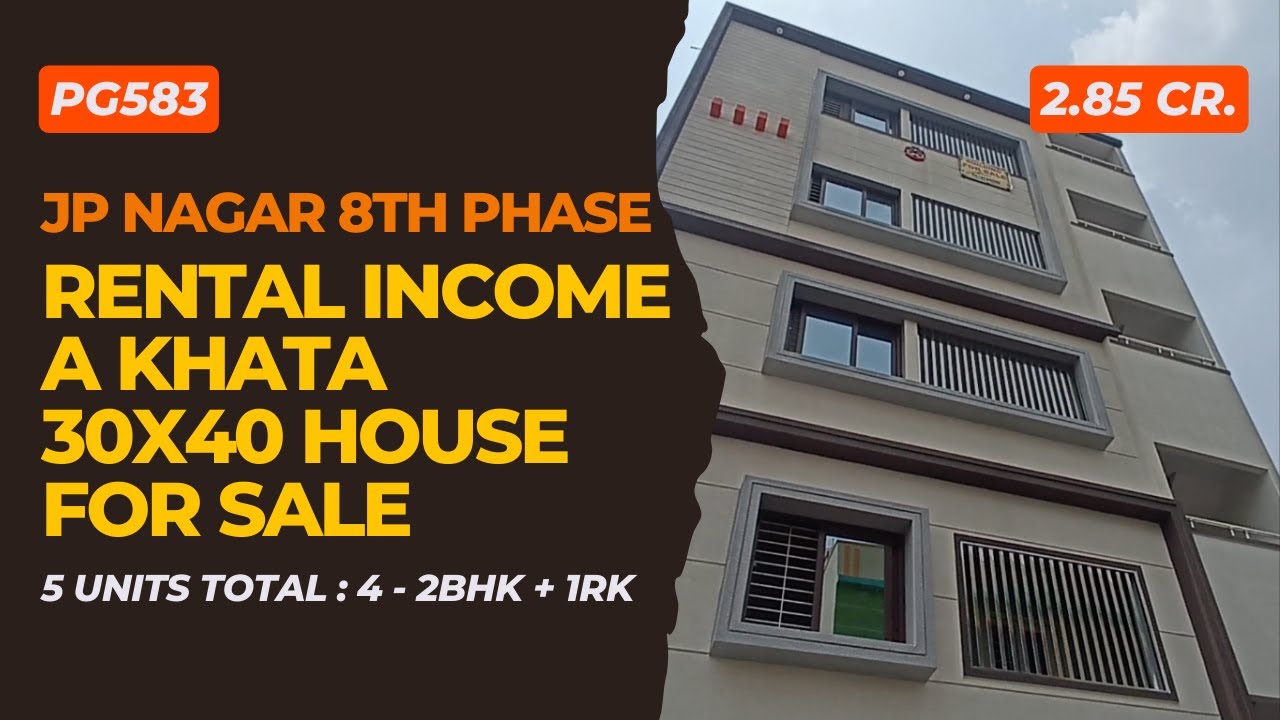 30x40 Rental JP Nagar 8th Phase A Khata 5 Houses PG583 The