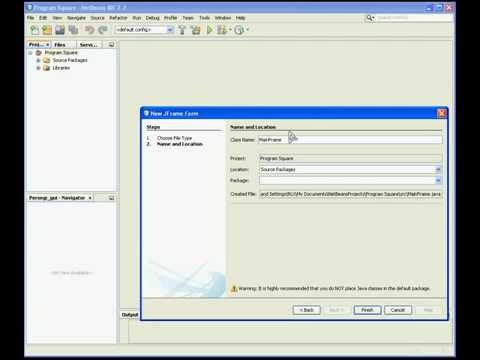 java netbeans tutorial gui make program Square(persegi)
