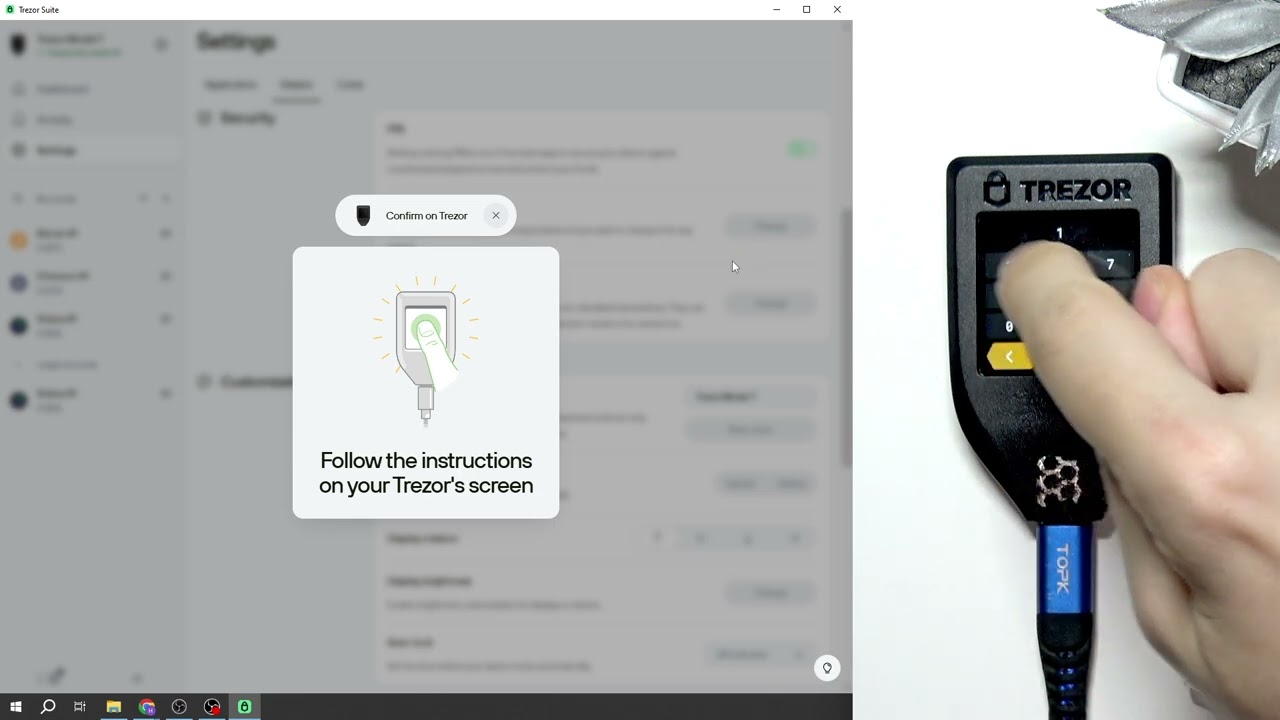 TREZOR Model T – How to Change PIN Code