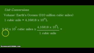 Unit Conversion Cubic Miles mi 3 to liters L for the Earth s Seawater