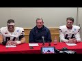 Duquesne hc jerry schmitt lb gianni rizzo c michael dorundo speak after loss to youngstown state