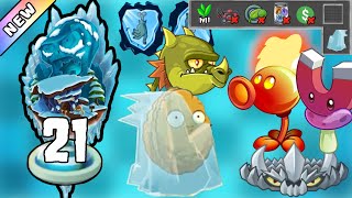Plants Vs Zombies 2 - Frostbite Caves Day 21 Plants Lvl 1 & No Premium