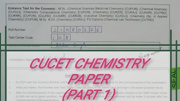 Cucet 2019 chemistry question paper --- PART 1