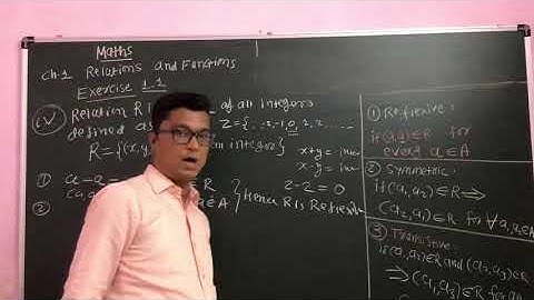 Ex 1.1 P1(iv) Relation R in the set Z of all integers defined asR = {(x, y) : x – y is an }|L5|Ch1|