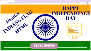 INDIAN Flag using HTML - Happy Independence Day to All  #Indianflag #htmlcode #flagdesign #cse