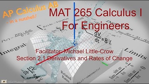 MAT265  Sect 2 1 Derivatives and Rates of Change