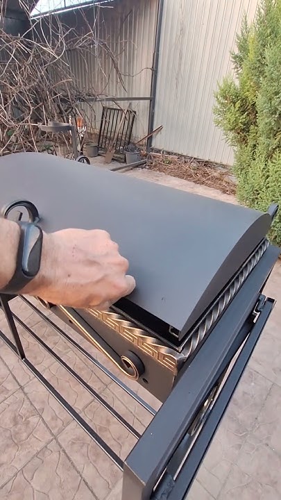 мангал передвижной с грилем и печью Хозяин. - YouTube