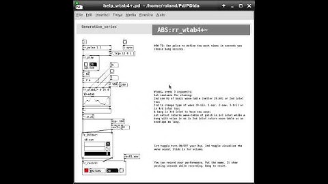 PDida (Pure Data) help patch: Sound Design - Wtab4+