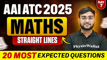 AAI ATC 2025 | AAI ATC MATHS CLASSES | Straight Lines | 20 Most Expected Questions