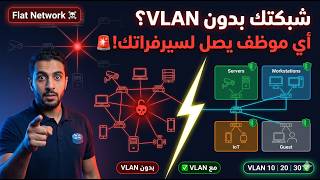 🚨 شبكتك بدون VLAN؟ أي موظف يستطيع الوصول لكل سيرفراتك الآن!