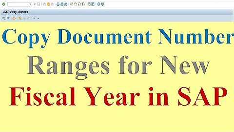 Copying Number Ranges for New Fiscal Year in SAP