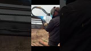 Field Welding on a Logging Machine
