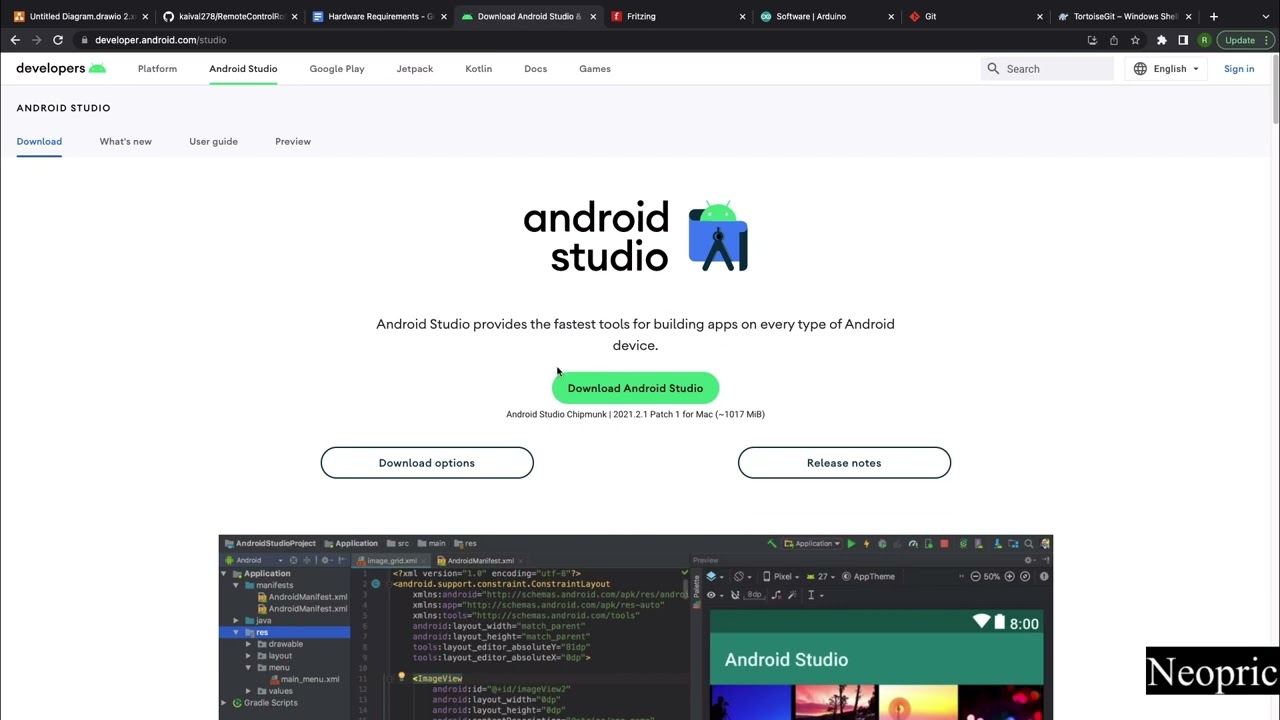 Robotics Arduino Course - Download Android Studio , Git , Fritzing and Arduino - Tutorial