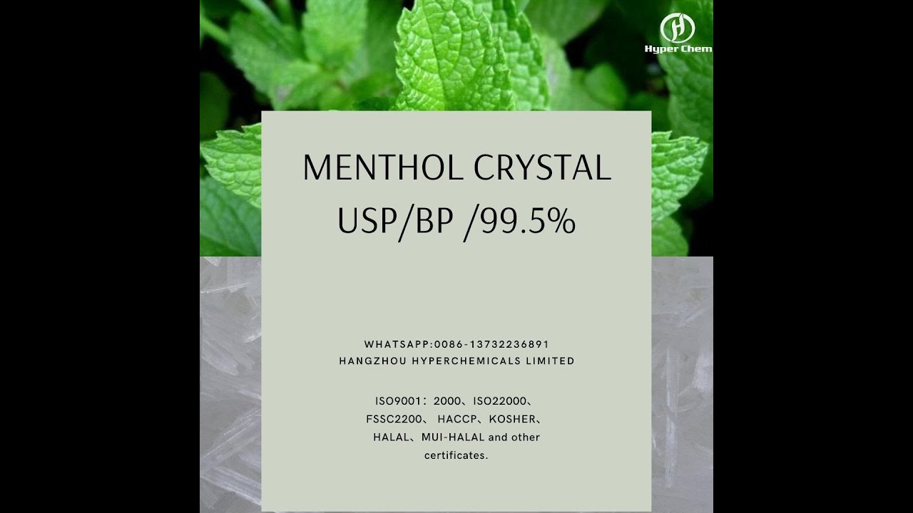 L Menthol, Menthol Crystal CAS 2216 51 5 USP, Bp, 99 5%