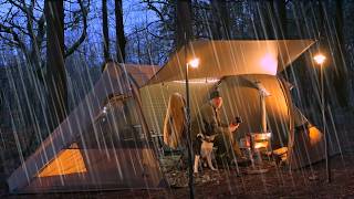 Hot tent camping in heavy downpour | Solo UK wild camping