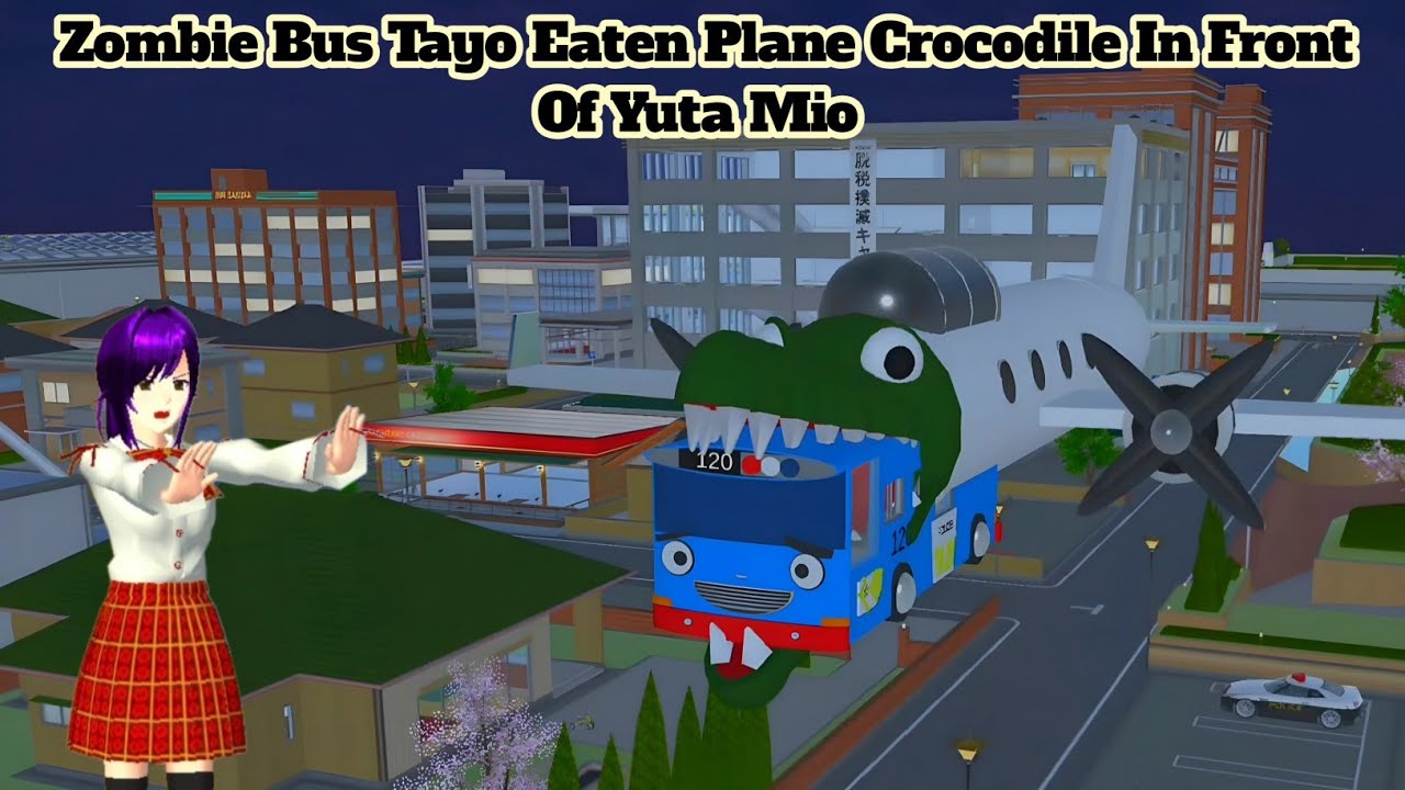 Zombie Plane Eater Bus Tayo In Front Of Yuta Mio 😱 Sakura School Simulator