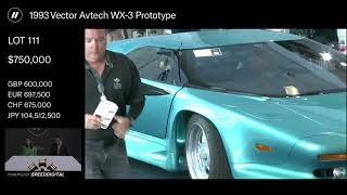 VECTOR WX3 Broadway auction, Monterey 2023