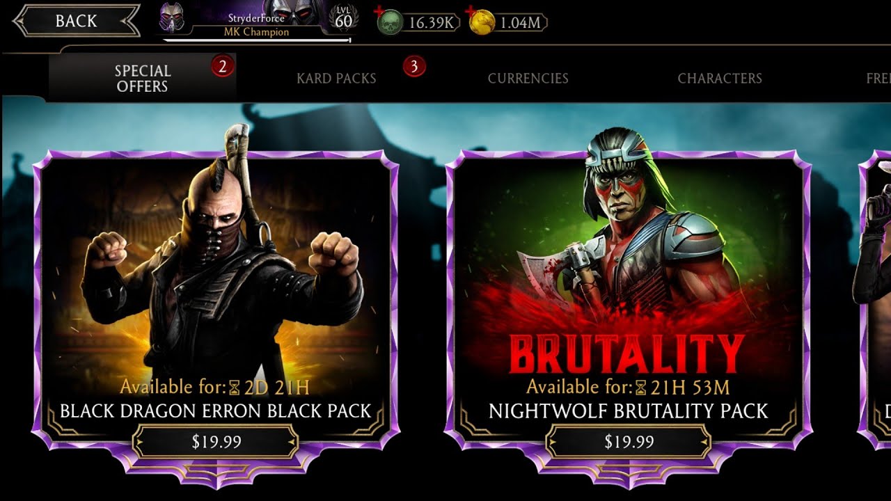 MK Mobile - MK11 Nightwolf Brutality Pack Opening | Stryder Force