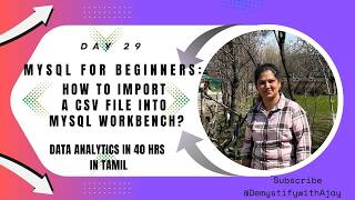 Day_29 | Data Analytics in 40 Hrs(Tamil) | MySQL for Beginners: Import csv file into MySQL workbench