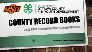 Ottawa County 4-H Record Book Help