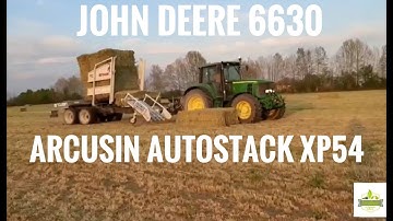 LOADING HAY BALES WITH JOHN DEERE 6630 with ARCUSIN AUTOSTACK XP54-FarmGuys 16