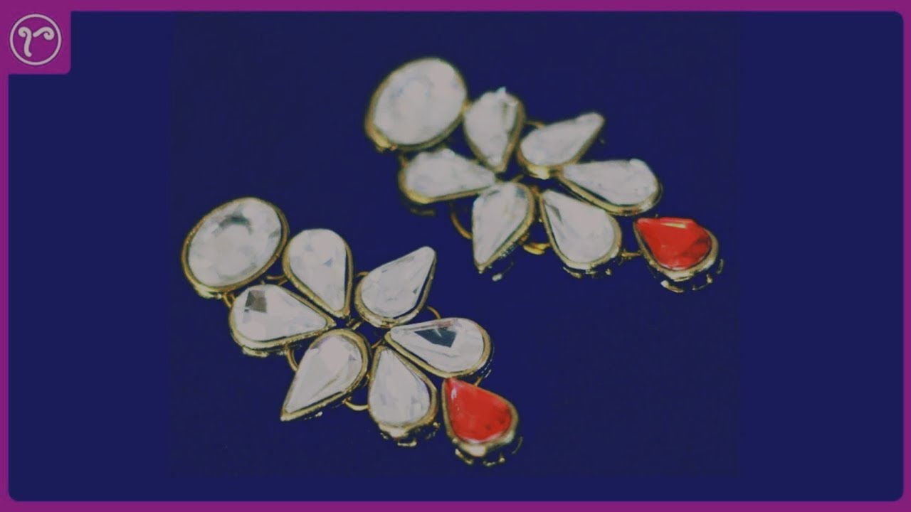 DIY Kundan Earrings Making|Handmade Kundan Jewellery Making|Kundan Joining Ideas|Rubeads Jewelry